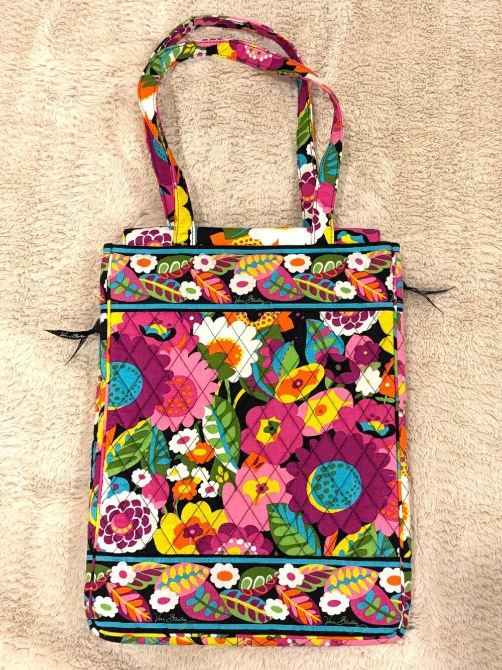 NWT Vera Bradley Tutti Frutti Quilted Laptop Bag TSA Checkpoint Friendly Tote